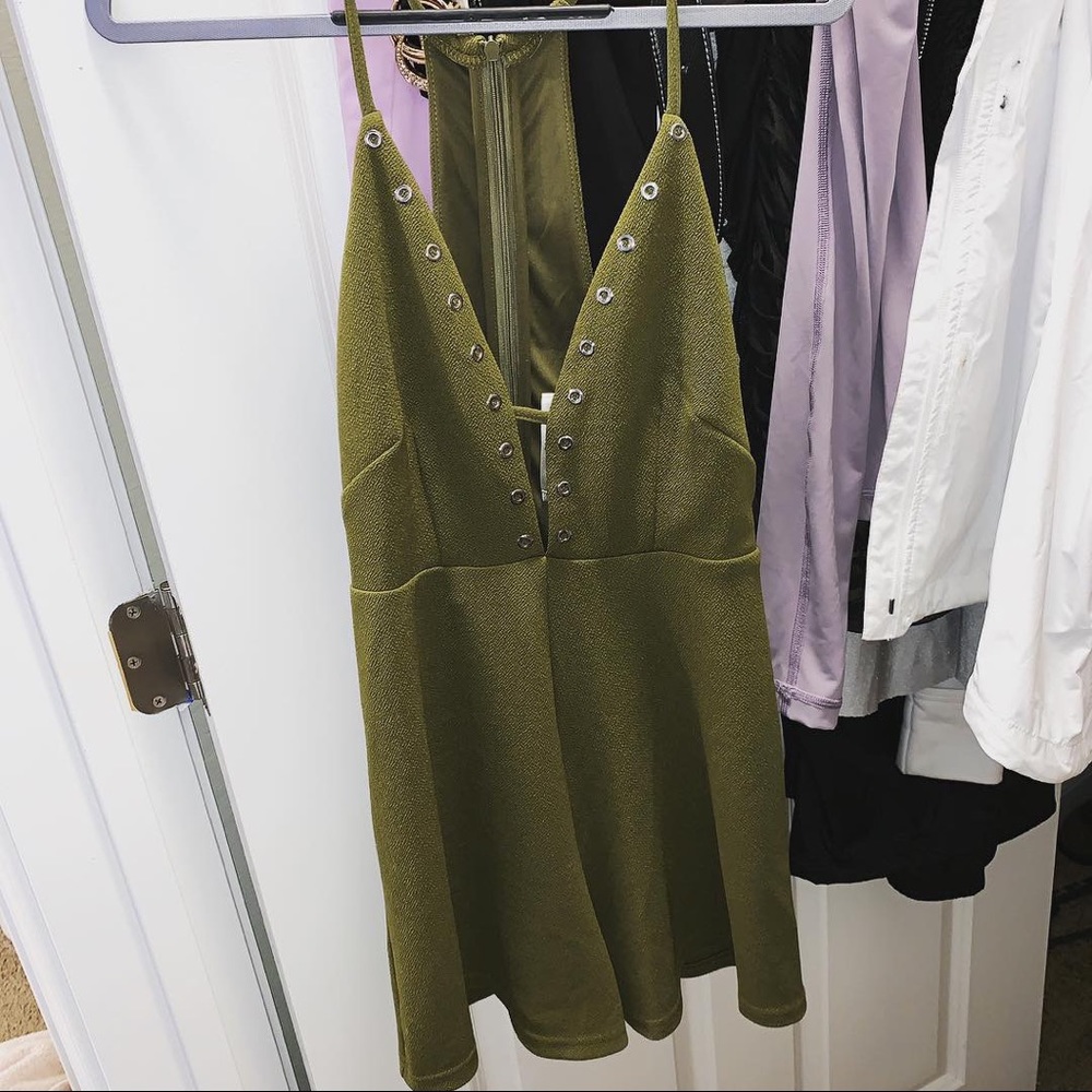 Army green romper